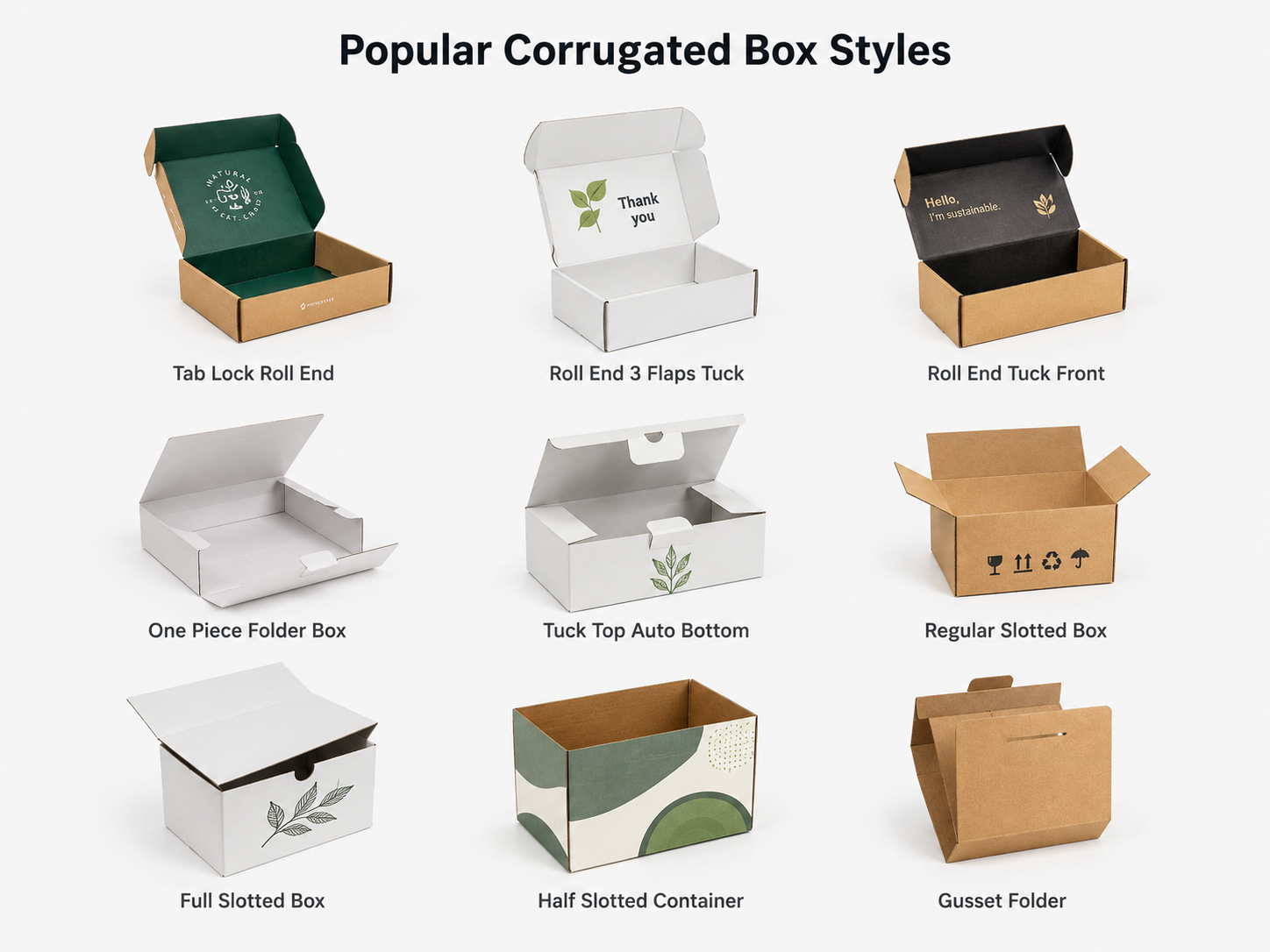Common Corrugated Box Styles