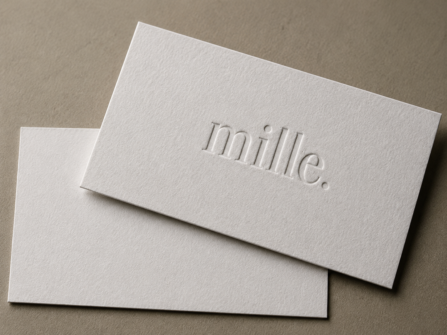 Recessed debossed detail on packaging